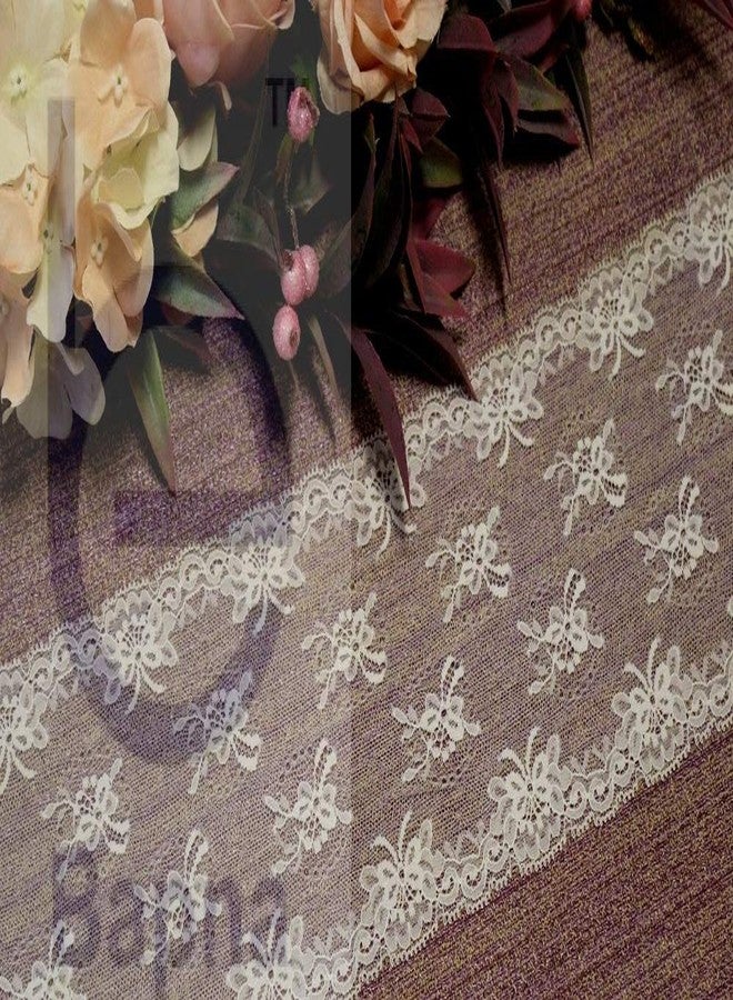 Bapna 5 Yard Ribbon Embroidery Lace For Decor Sarees Skirts Dress Bags Decoration Border - White - Image 1